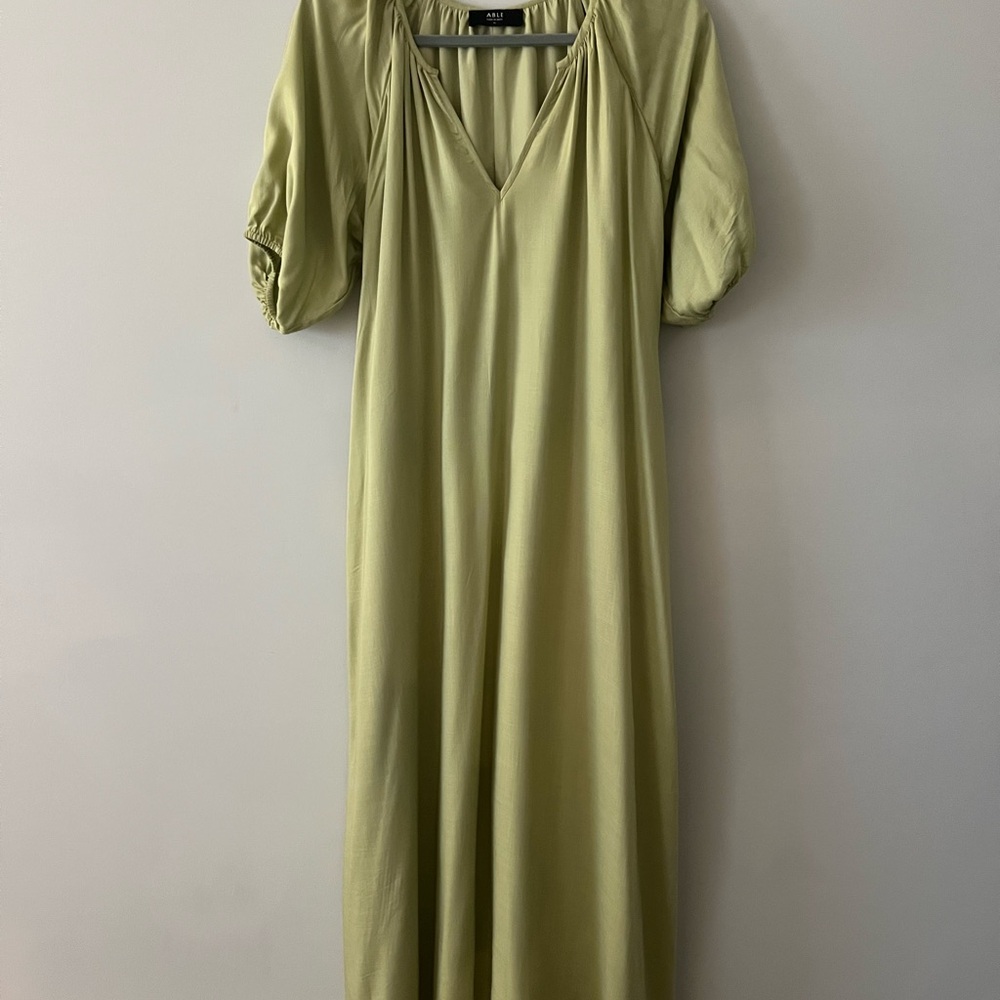 ABLE Pistachio Green Midi Dress